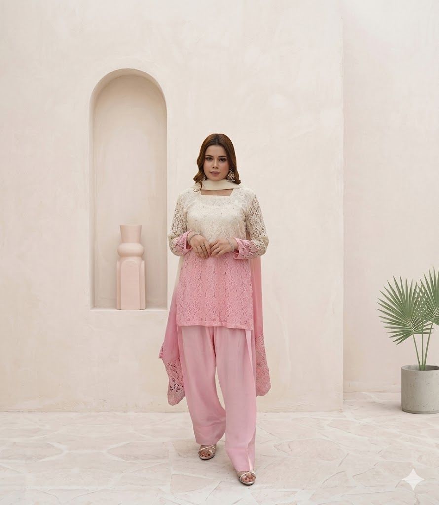 WhatsApp Image 2026-03-26 at 6.51.47 AM 3 Piece Pink and white outfit